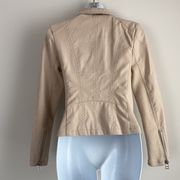 Faux Suede Microfiber Moto Jacket - Picture 11 of 11